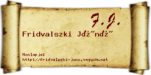 Fridvalszki Júnó névjegykártya